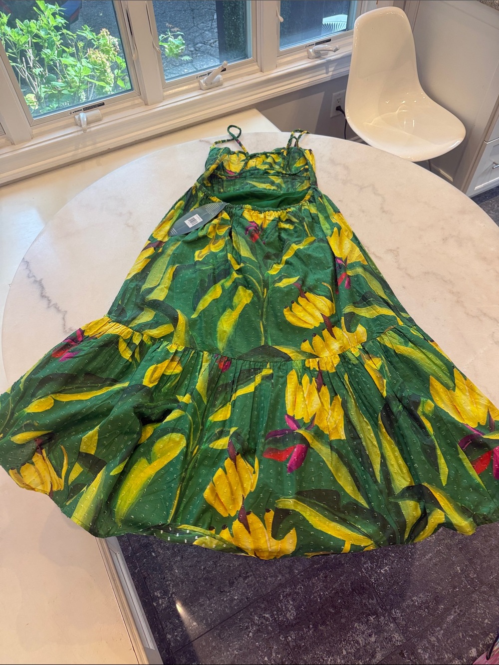NWT FARM Rio Banana Aquarela midi dress - Picture 11 of 11